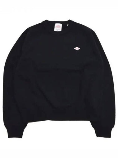 Logo Patch Wool Pullover Knitwear DTD0027 LMW BLACK - DANTON - BALAAN 1