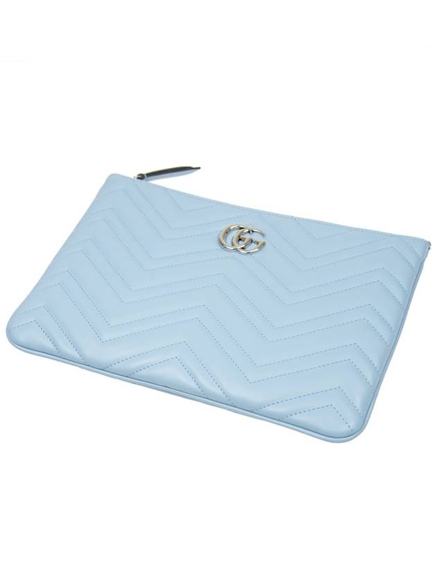 GG Marmont Matelasse Pouch Clutch Bag Blue 525541 - GUCCI - BALAAN 4