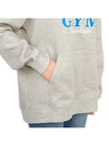 Gym GYM Logo Oversized Hooded Top Gray - GANNI - BALAAN.