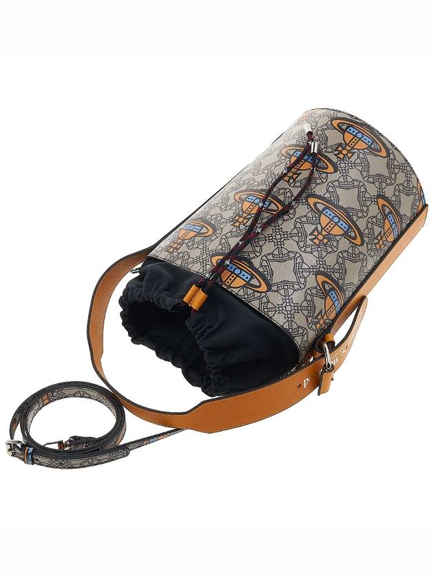 Charlotte Drawstring Leather Bucket Bag ORBmania Print - VIVIENNE WESTWOOD - BALAAN 5