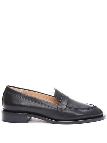 Stuart Weitzman Black Palmer Sleek Nappa Loafers, Brand Size 38 ( US Size 7.5 ) - STUART WEITZMAN - BALAAN 1