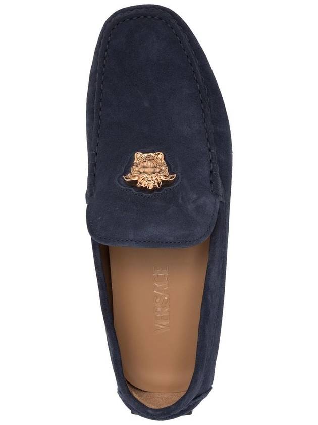 Medusa Classic Suede Driving Shoes Navy - VERSACE - BALAAN 5