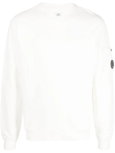 Brushed Emerized Diagonal Fleece Sweatshirt White - CP COMPANY - BALAAN 1