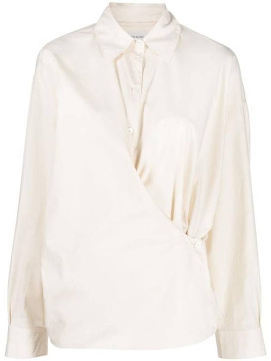Dry Silk Straight Collar Twist Shirt Cream - LEMAIRE - BALAAN 1