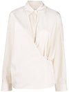 Dry Silk Straight Collar Twist Shirt Cream - LEMAIRE - BALAAN 1