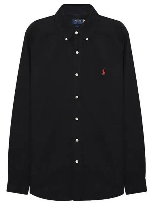 Men's Cotton Classic Fit Oxford Long Sleeve Shirt Black - POLO RALPH LAUREN - BALAAN 2