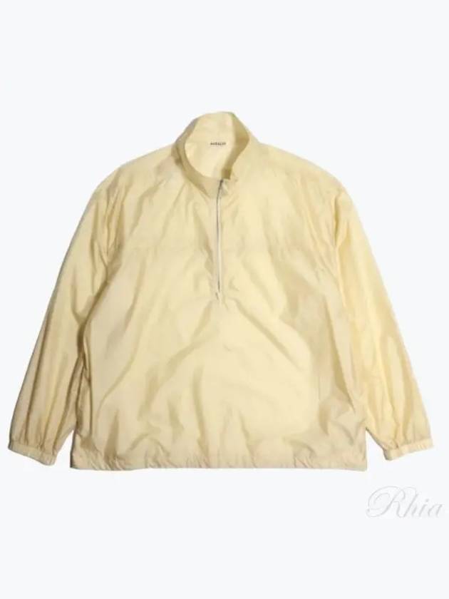 24 Light Nylon Half Zip P O Yellow A24SB01DN - AURALEE - BALAAN 1