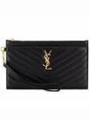 Cassandre Matelasse Large Zipped Clutch Bag Black - SAINT LAURENT - BALAAN 2