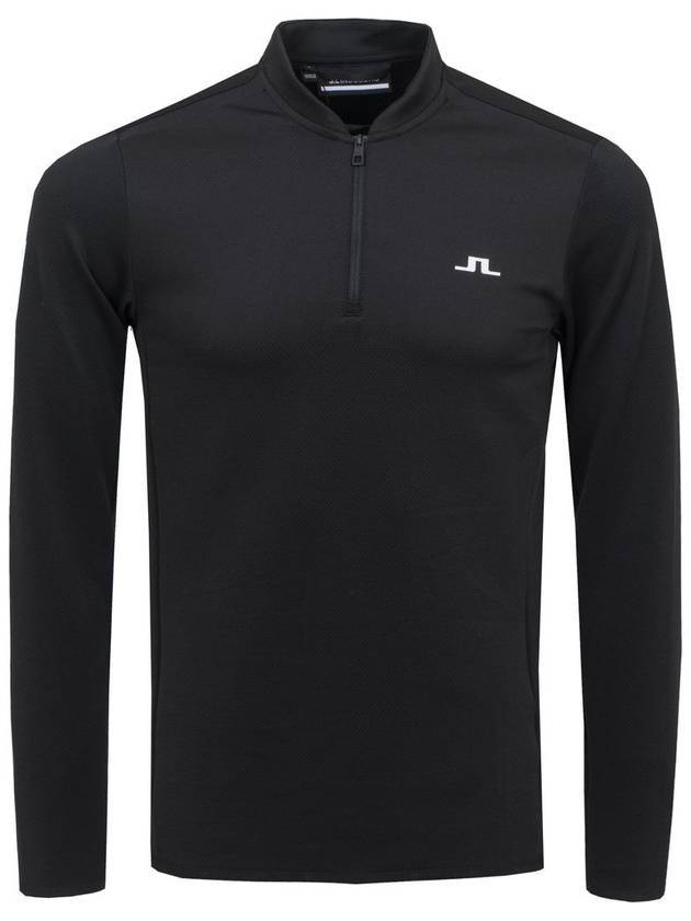 Tech Bridge Layer Half Zip Up Long Sleeve T-Shirt Black - J.LINDEBERG - BALAAN 1