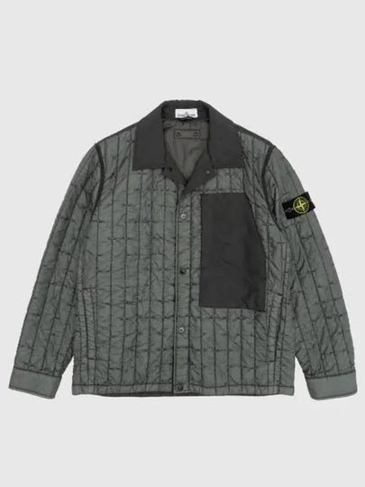 Men's Stella Wappen Patch Quilted Jacket Green - STONE ISLAND - BALAAN 2