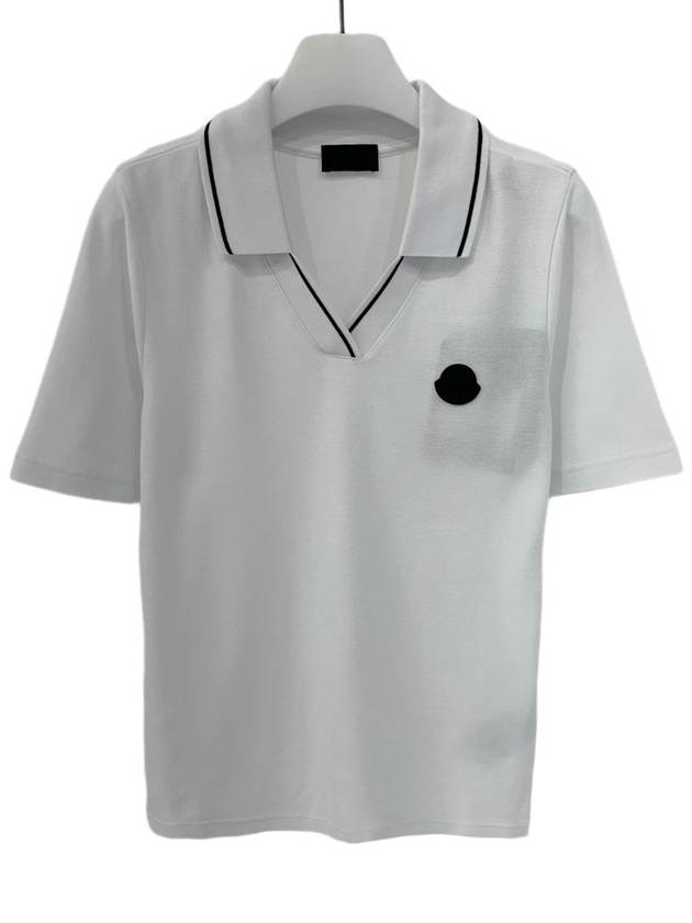 Moncler Logo Patch Polo Shirt White - MONCLER - BALAAN 2