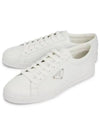 Brushed Leather Low Top Sneakers White - PRADA - BALAAN 2