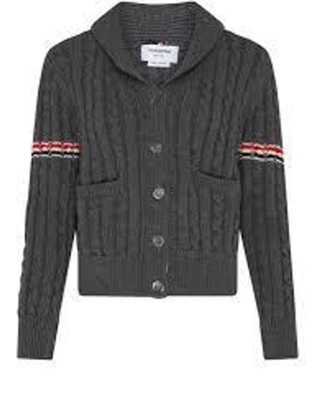 RWB striped cable knit cardigan FKC621AY1024 - THOM BROWNE - BALAAN 2