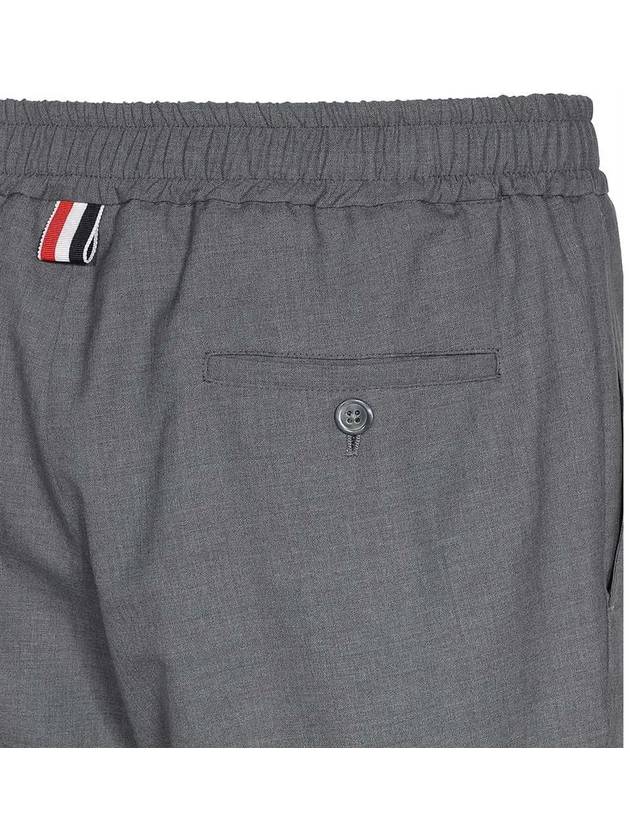 Plain Weave 4-Bar Elastic Waist Track Pants Grey - THOM BROWNE - BALAAN 5