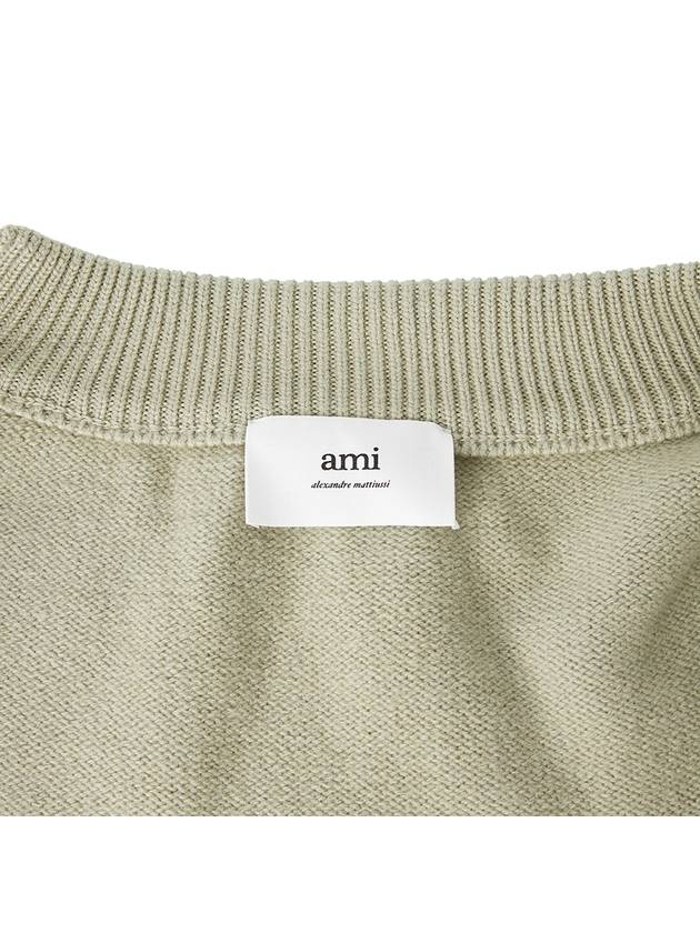 De Coeur Logo Wool Cardigan Green - AMI - BALAAN 8