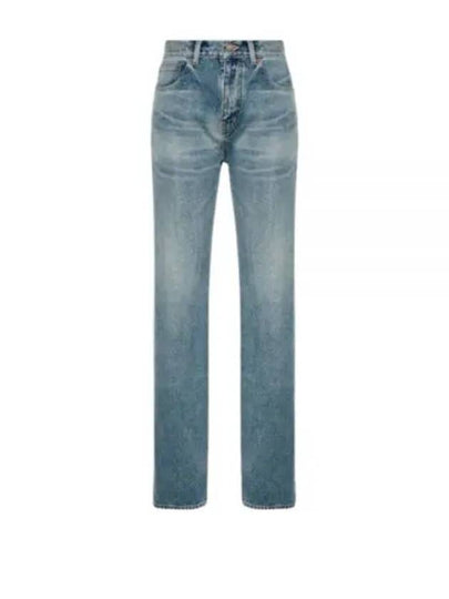 Denim Straight Jeans Blue - SAINT LAURENT - BALAAN 2