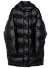 Triangle Logo Down Hoodie Padded Jacket Black - PRADA - BALAAN 2