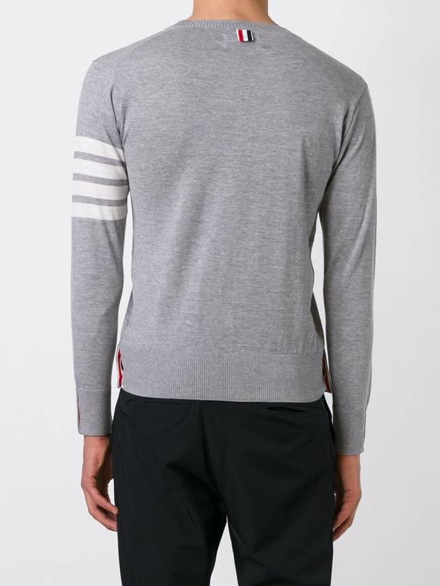 4 Bar Stripe Classic Wool Knit Top Light Grey - THOM BROWNE - BALAAN 5