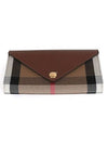 Halton Check Flap Long Wallet Tan - BURBERRY - BALAAN 1