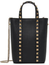 Rockstud Mini Chain Tote Bag Black - VALENTINO - BALAAN 1