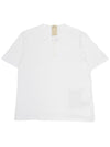 Men's Henry Neck Cotton Short Sleeve T-Shirt White - TEN C - BALAAN 2