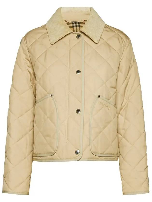 Stripe Point Collar Quilted Jacket Brown - BURBERRY - BALAAN 3