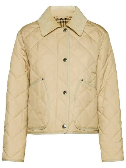 Stripe Point Collar Quilted Jacket Brown - BURBERRY - BALAAN 2