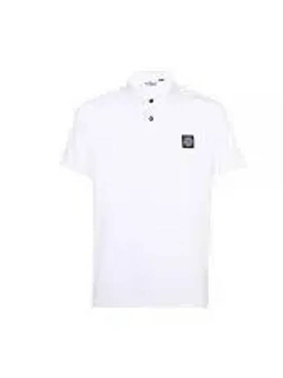 Men's Logo Patch Polo Shirt White - STONE ISLAND - BALAAN 2