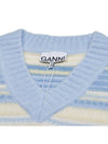 Striped Soft Wool Gilet Vest Light Blue - GANNI - BALAAN 5