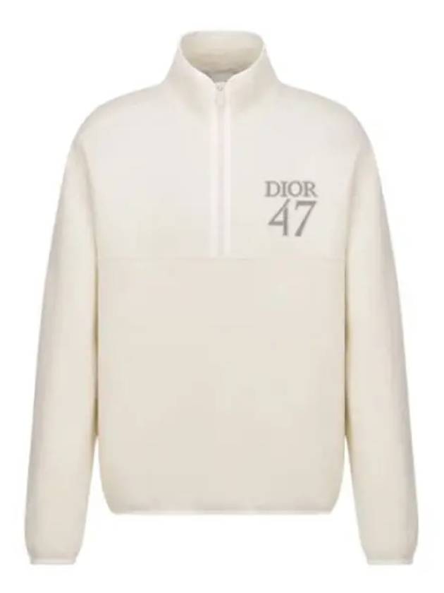 Stand Collar Regular Fit Sweatshirt White - DIOR - BALAAN 2