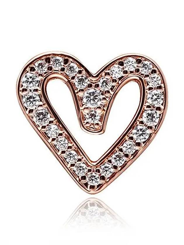 Sparkling Freehand Heart Bracelet Charm Rose Gold - PANDORA - BALAAN 4