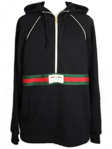 Logo Web Hooded Sweatshirt S - GUCCI - BALAAN 1