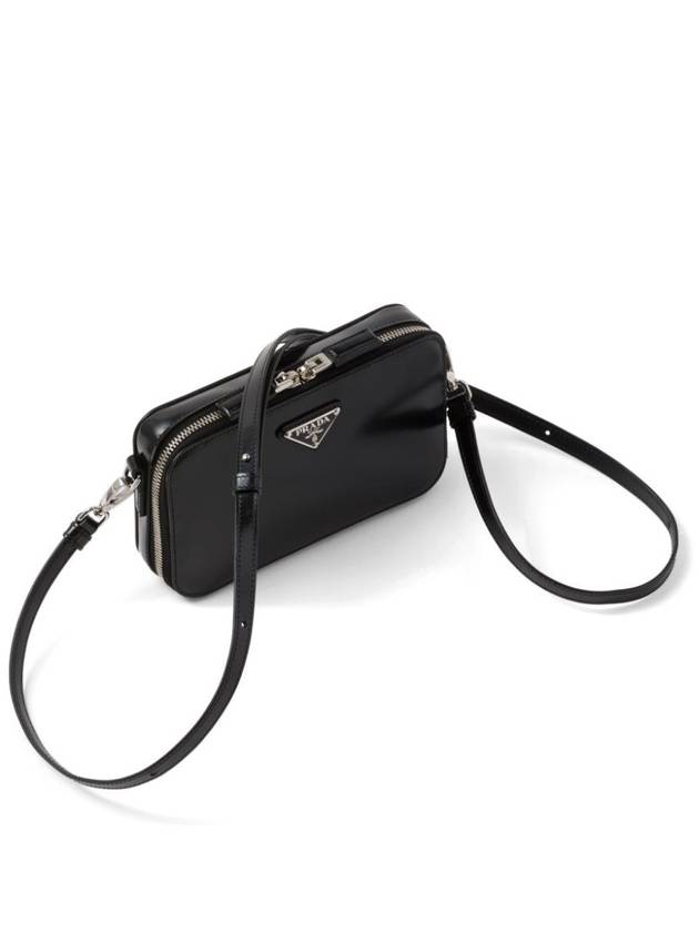 Brique Brushed Leather Messenger Bag Black - PRADA - BALAAN 7