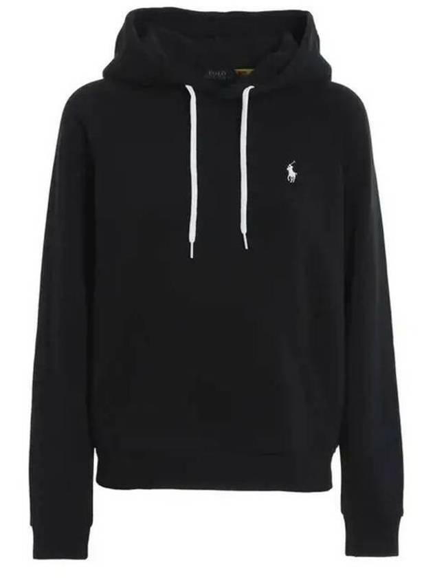 Women's Embroidered Logo Long Sleeve Hoodie Black - POLO RALPH LAUREN - BALAAN 2