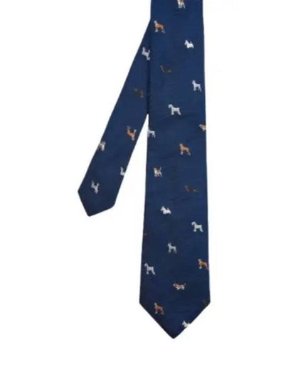 Dog Pattern Silk Tie Navy - PAUL SMITH - BALAAN 2