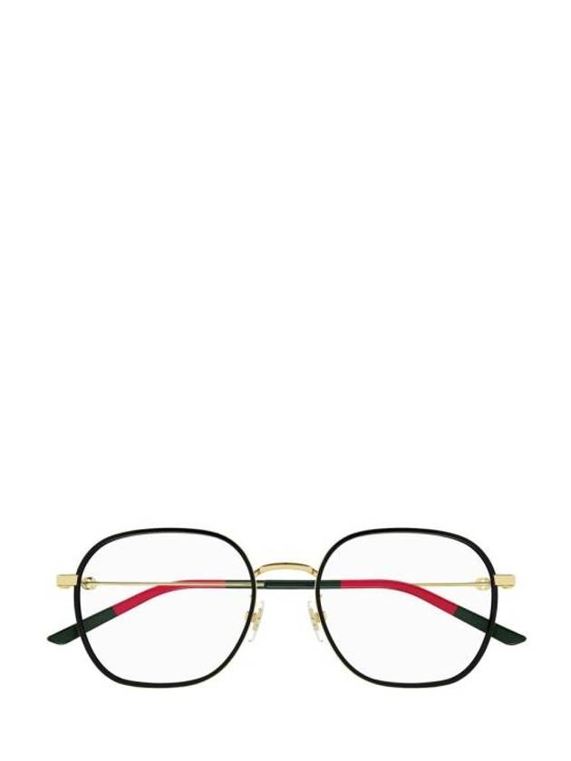 Eyewear Square Metal Eyeglasses Shiny Black - GUCCI - BALAAN 1