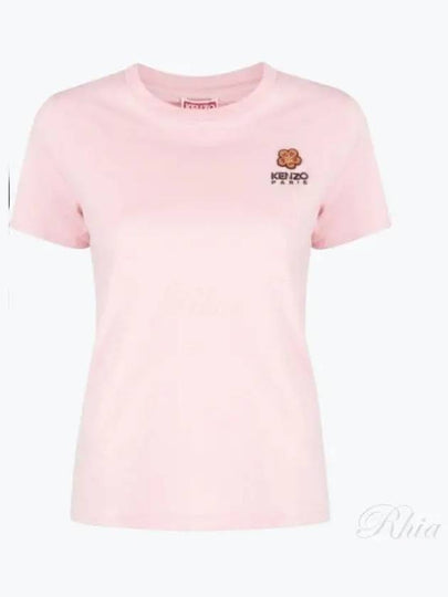 Boke Flower Logo Embroidery Short Sleeve T Shirt Pink - KENZO - BALAAN 2