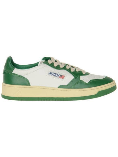 Men's Medalist Leather Low Top Sneakers Green - AUTRY - BALAAN 1