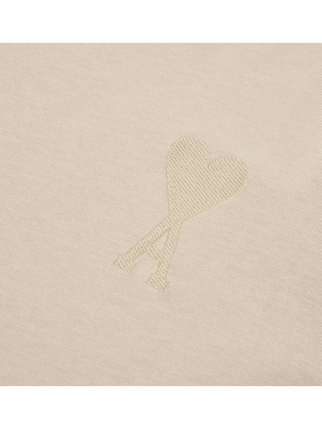 Big Heart Logo Oversized Short Sleeve T-Shirt Beige - AMI - BALAAN 6