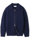 Fisherman collar zip up cardigan navy - INDUST - BALAAN 8