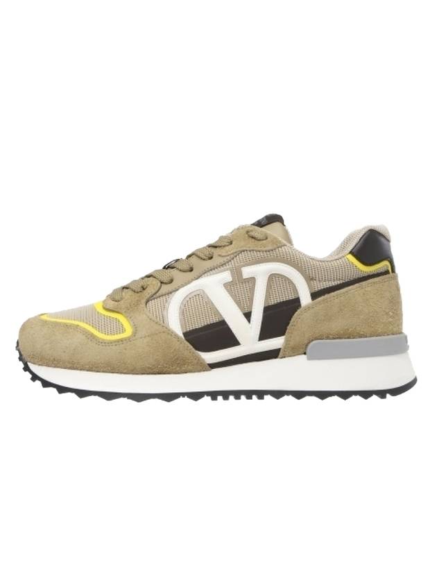 V Logo Low Top Sneakers Brown - VALENTINO - BALAAN 1