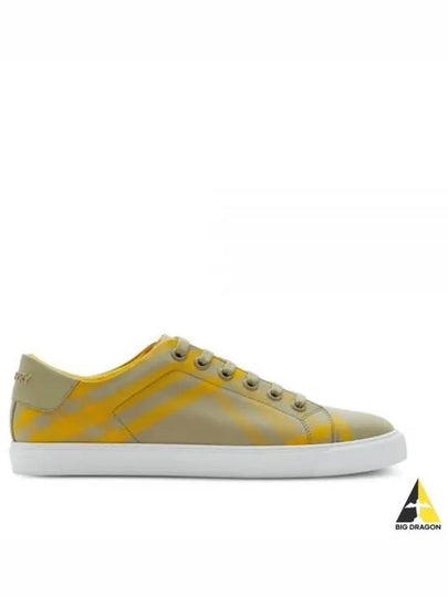 Check Cotton Low Top Sneakers Yellow - BURBERRY - BALAAN 2