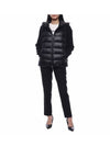 Padded Wool Hooded Cardigan Black - MONCLER - BALAAN 4