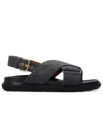 Fussbett Wool Sandals Grey - MARNI - BALAAN 1