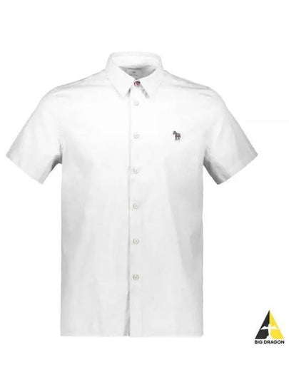 Zebra Patch Casual Fit Short Sleeve Shirt White - PAUL SMITH - BALAAN 2