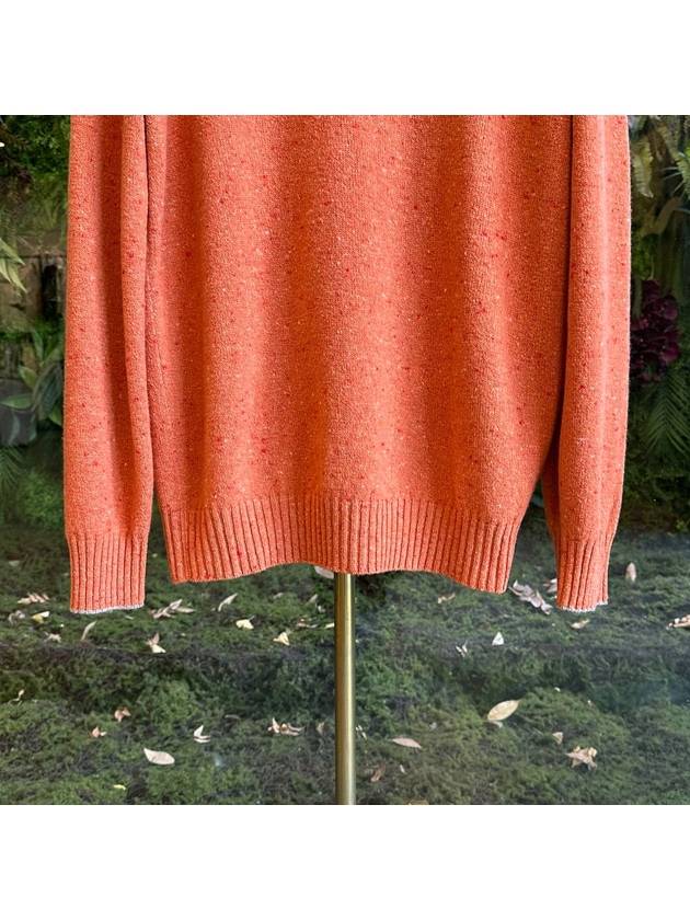 Crew Neck Knit Top Orange - BRUNELLO CUCINELLI - BALAAN 4