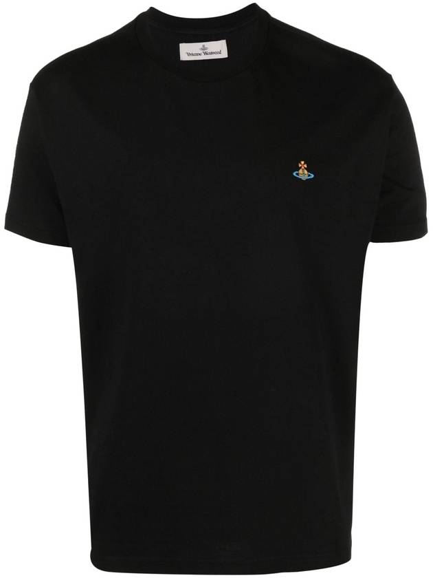 ORB Logo Cotton Short Sleeve T-Shirt Black - VIVIENNE WESTWOOD - BALAAN 2