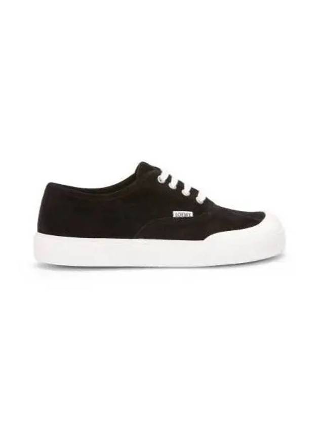 Terra Vulca Suede Low Top Sneakers Black - LOEWE - BALAAN 2