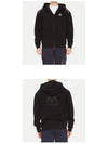 Logo Patch Tricolor Accent Zip Up Hoodie Black - MONCLER - BALAAN 6