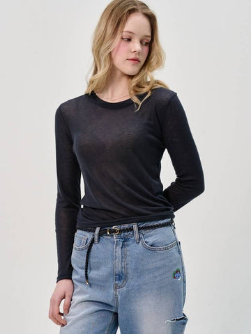 Soft Slim Tencel Line T ShirtNavy - SORRY TOO MUCH LOVE - BALAAN 1